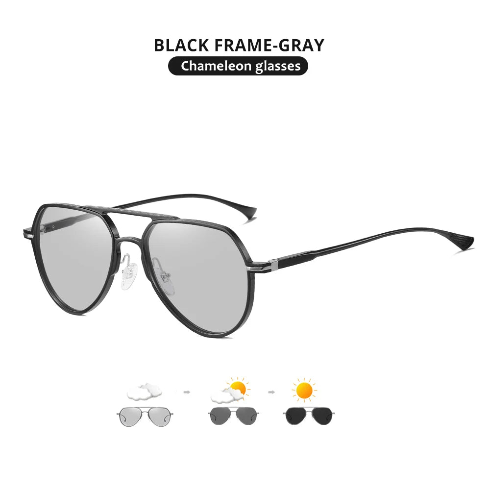 Polarized Discoloration Aviation Sunglasses Day/Night Safe VisionWellness