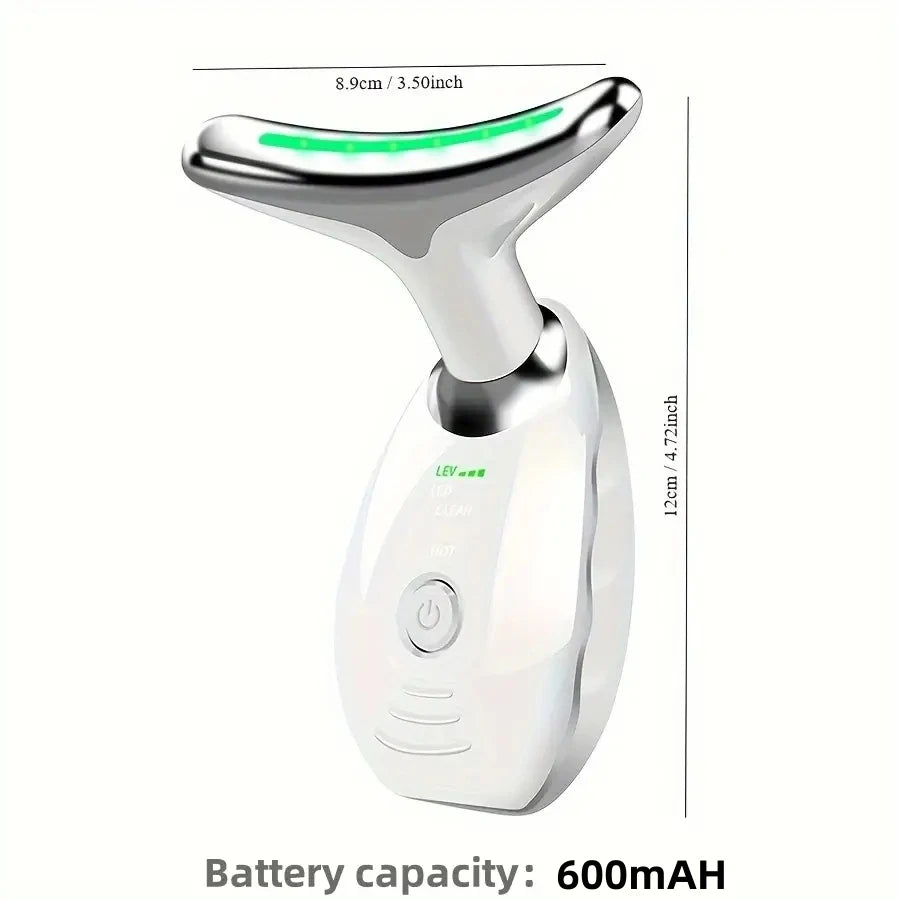 LED Light Facial Massager Skin Stimulator Heat
