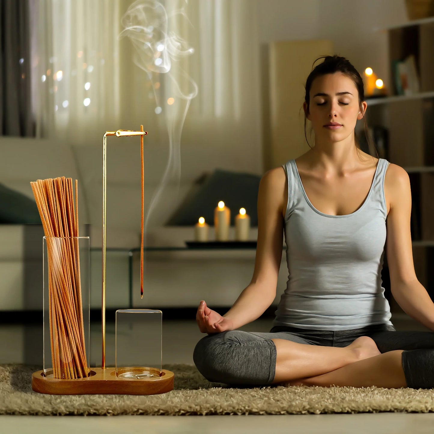 2 in 1 Incense Burner Incense Burne - Glass Ash Catcher