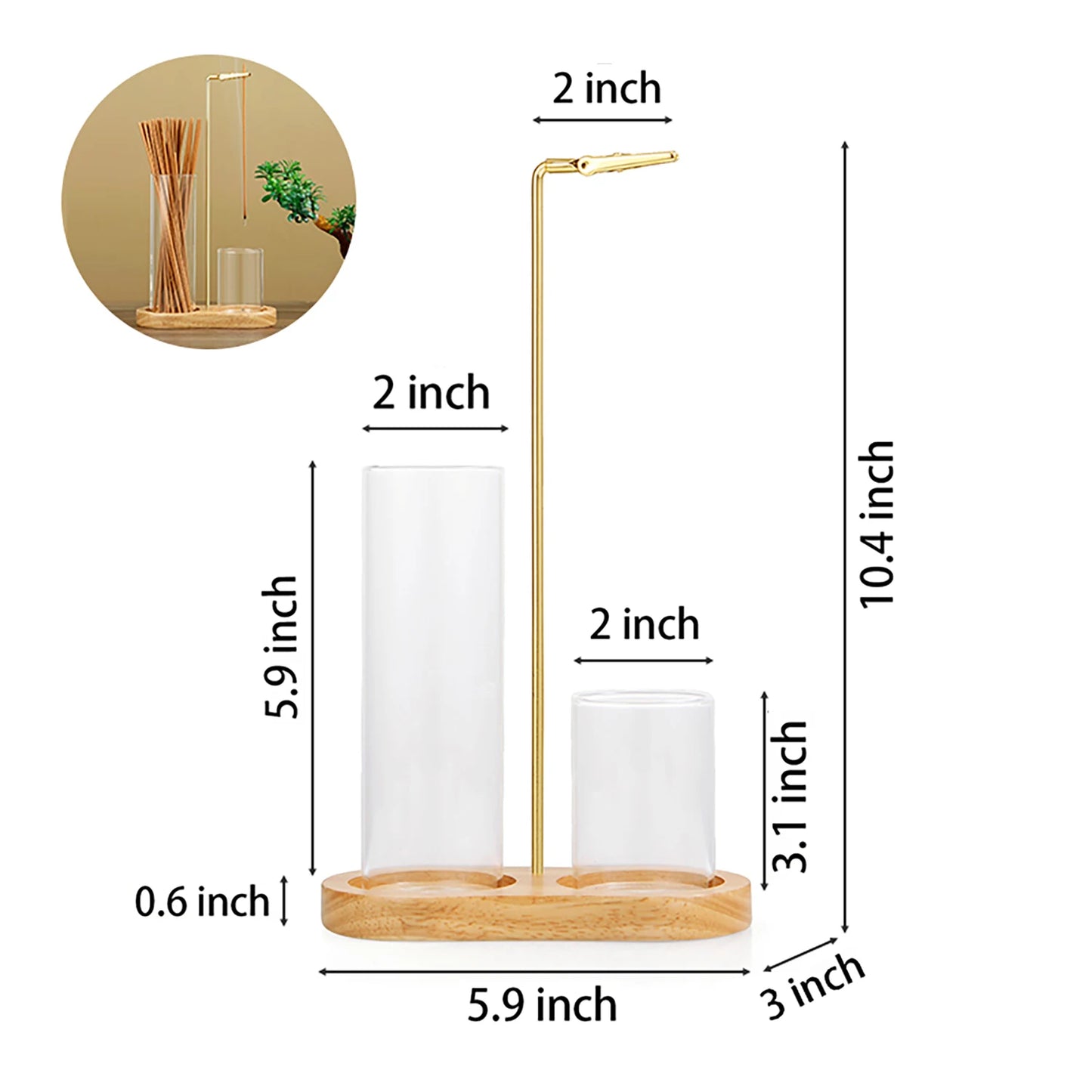 2 in 1 Incense Burner Incense Burne - Glass Ash Catcher