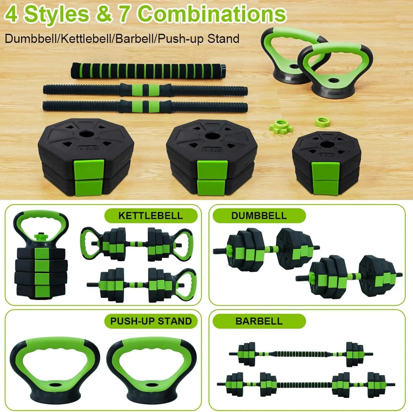 Weight 4 in 1 Adjustable Kettlebell Set  Dumbbell