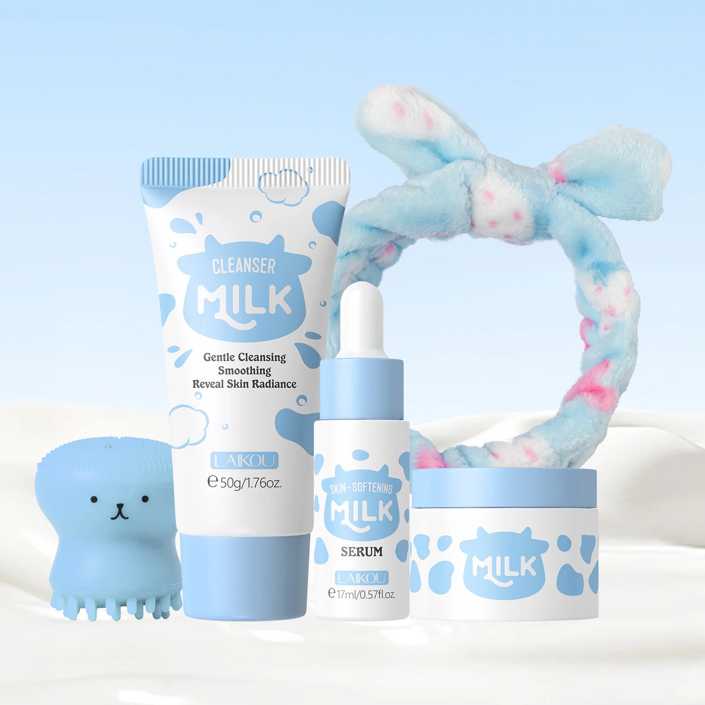 Milk Skincare Set Softening Serum Gentle Cleanser