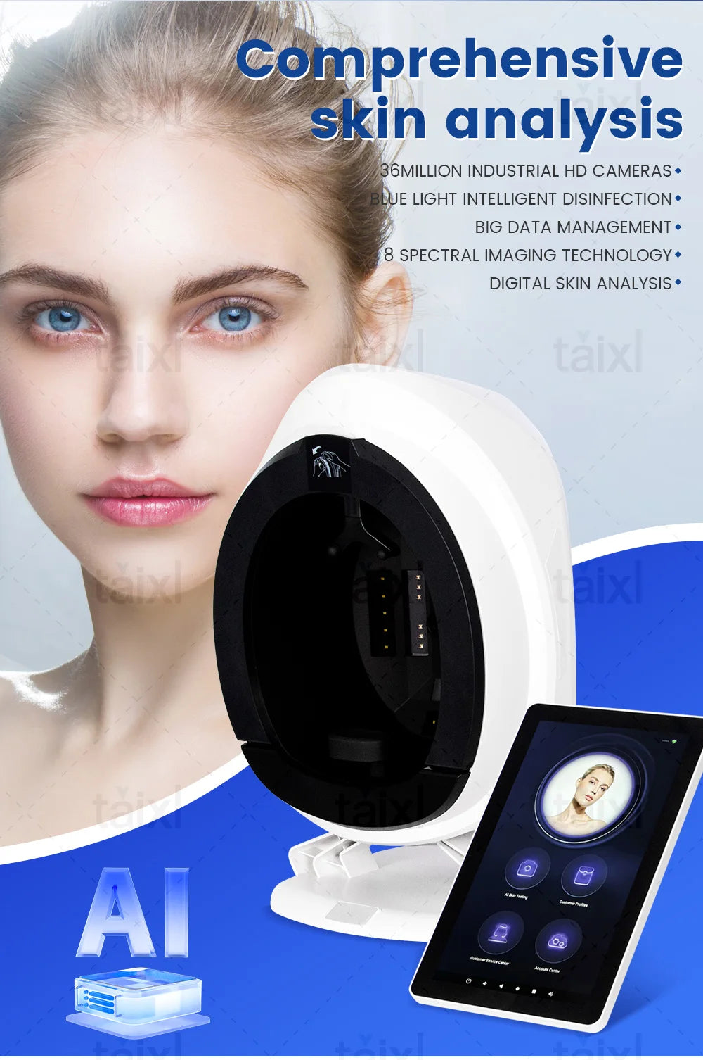 3D Mirror Skin Analysis Spectral Imaging