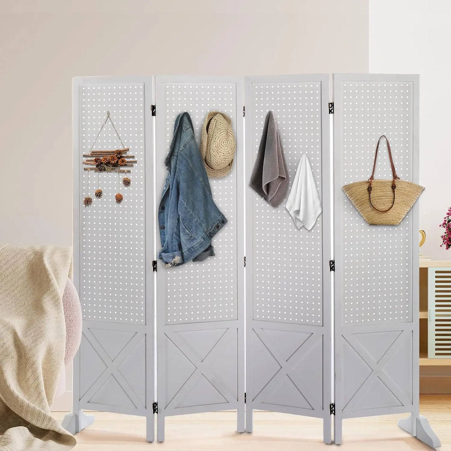 Freestanding Pegboard , 5 FT Room Divider