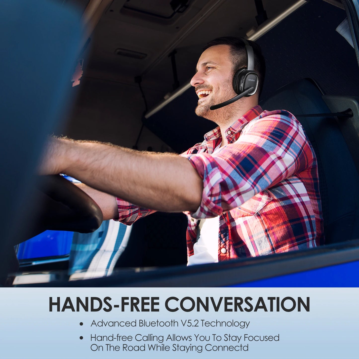 Wireless Call Center Headset  Noise Canceling Headphones