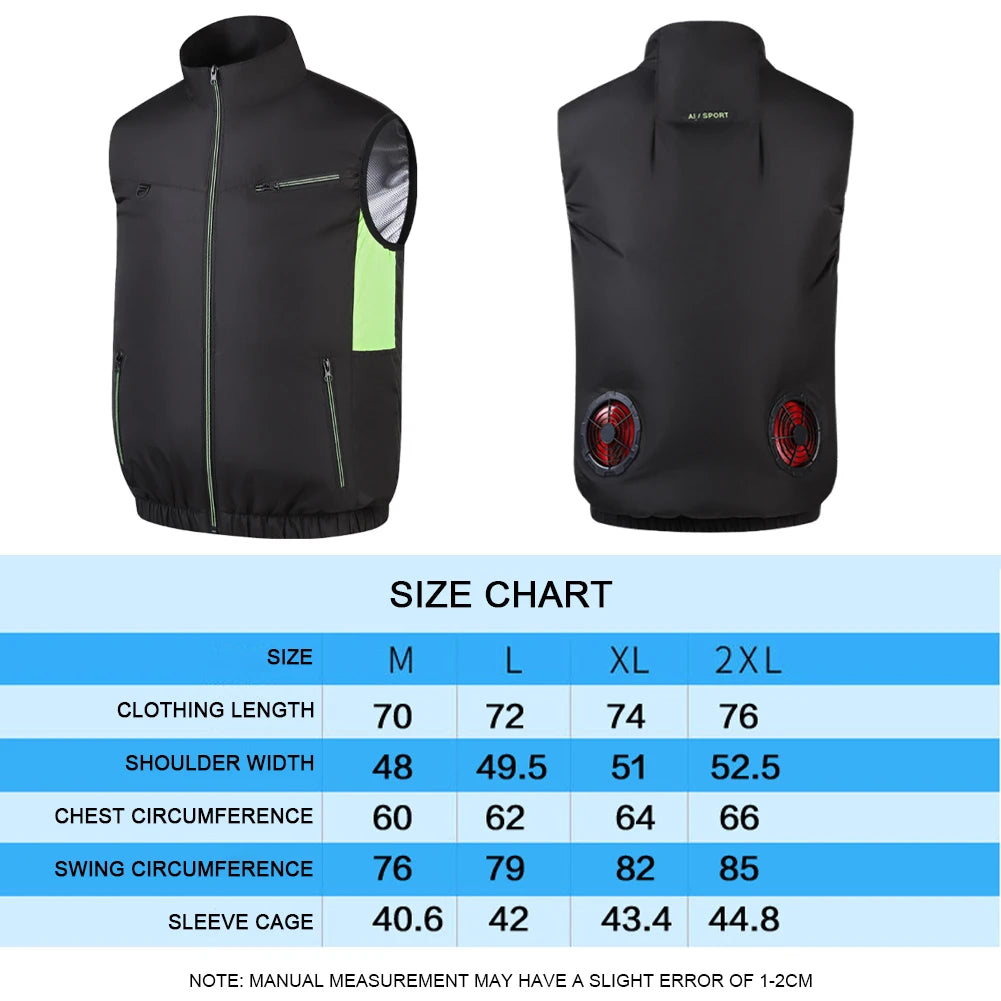 Cooling Vest Ice Fan Vest Heat Resistant