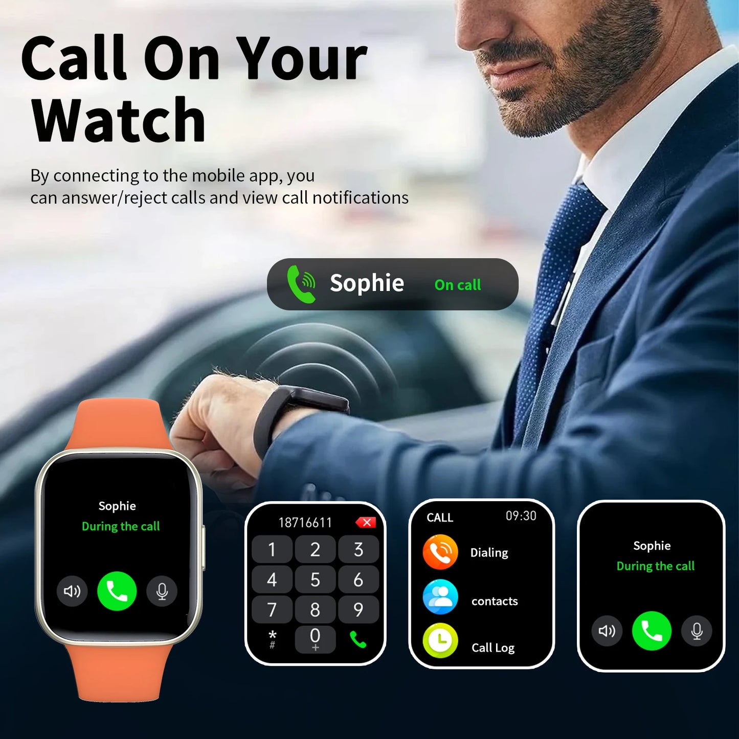 Smart watch, wireless calling /dial, for iPhone/Andriod