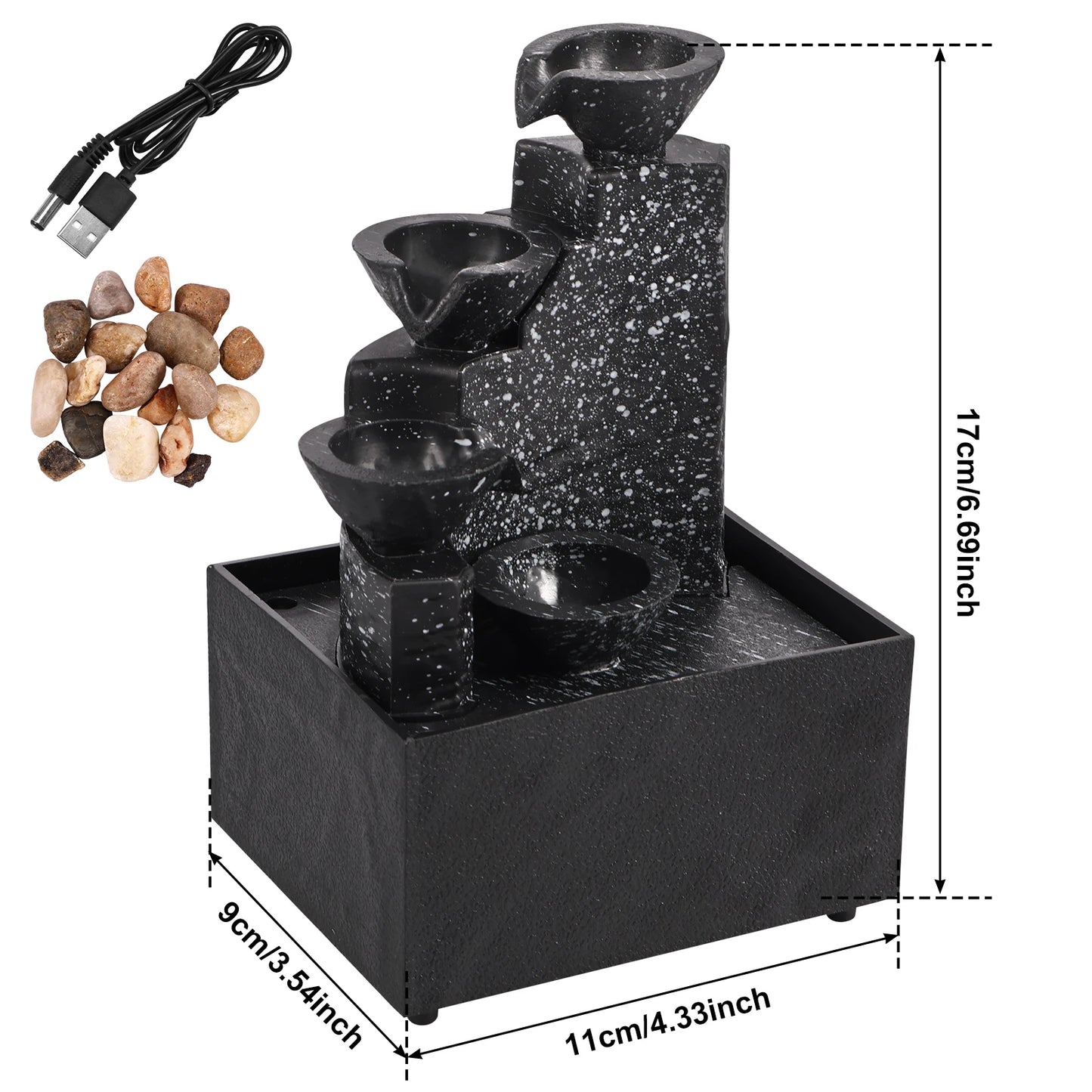 Art Waterfall Fountain Small Onament Desktop Decoration