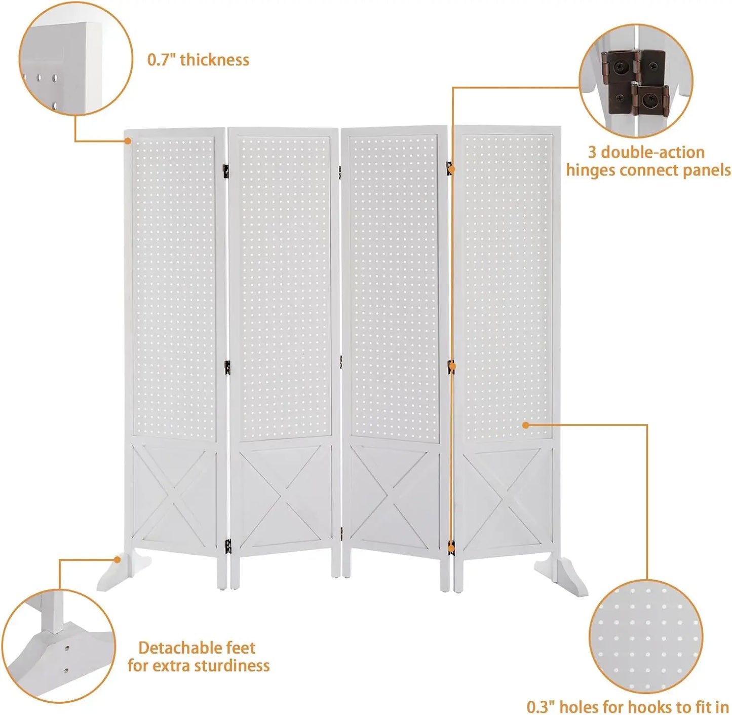 Freestanding Pegboard , 5 FT Room Divider