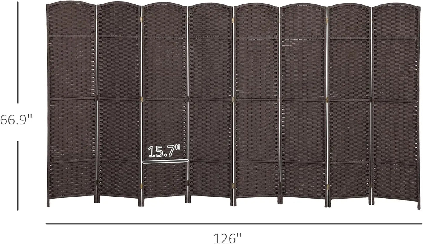 Room Divider, 8 Panel Folding Privacy Screen