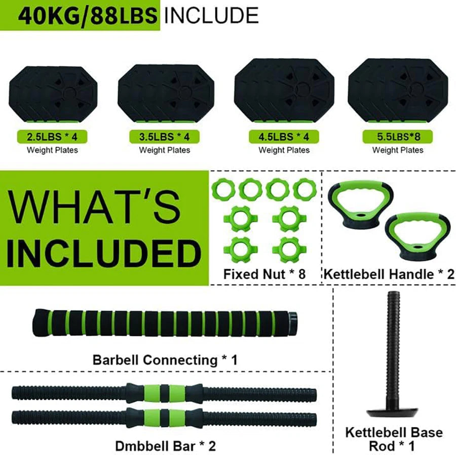 Weight 4 in 1 Adjustable Kettlebell Set  Dumbbell