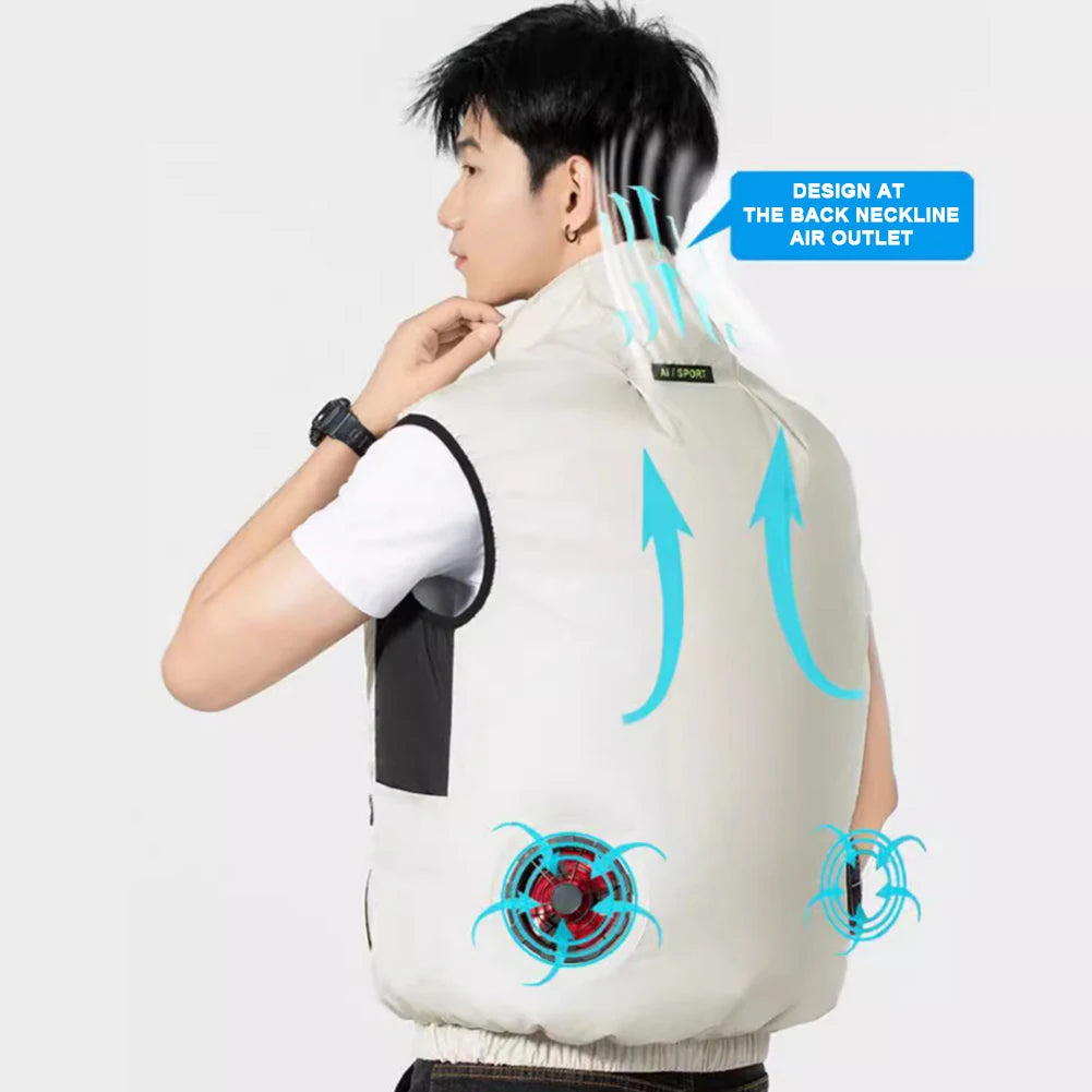 Cooling Vest Ice Fan Vest Heat Resistant