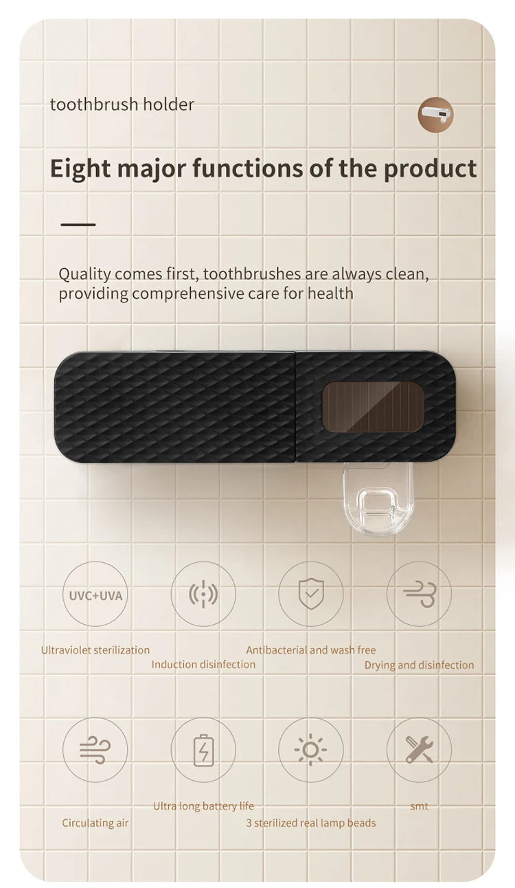 3 -Slot Toothbrush Wall Mount Ultraviiolet