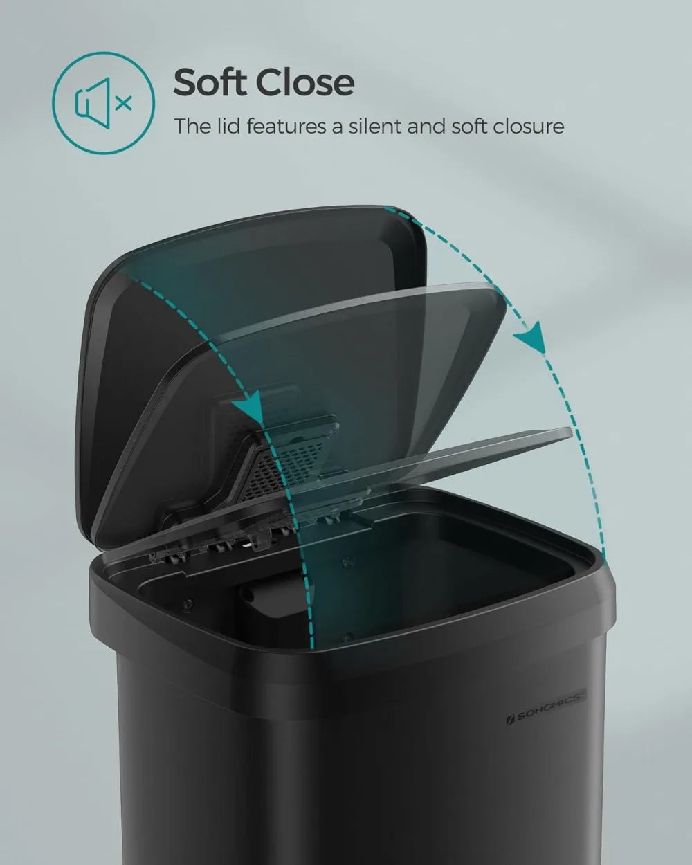 13 - Gallon Odor Control Stainless Steel Trash Can