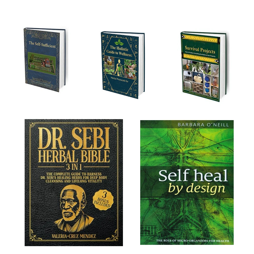 4 Health Books , Cookbook/Herbal/Survival/Building