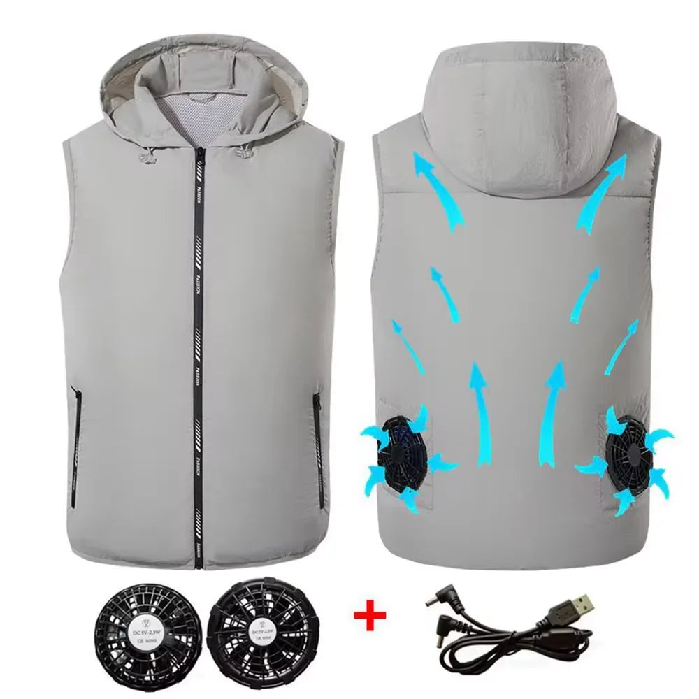 Cooling Vest Ice Fan Vest Heat Resistant