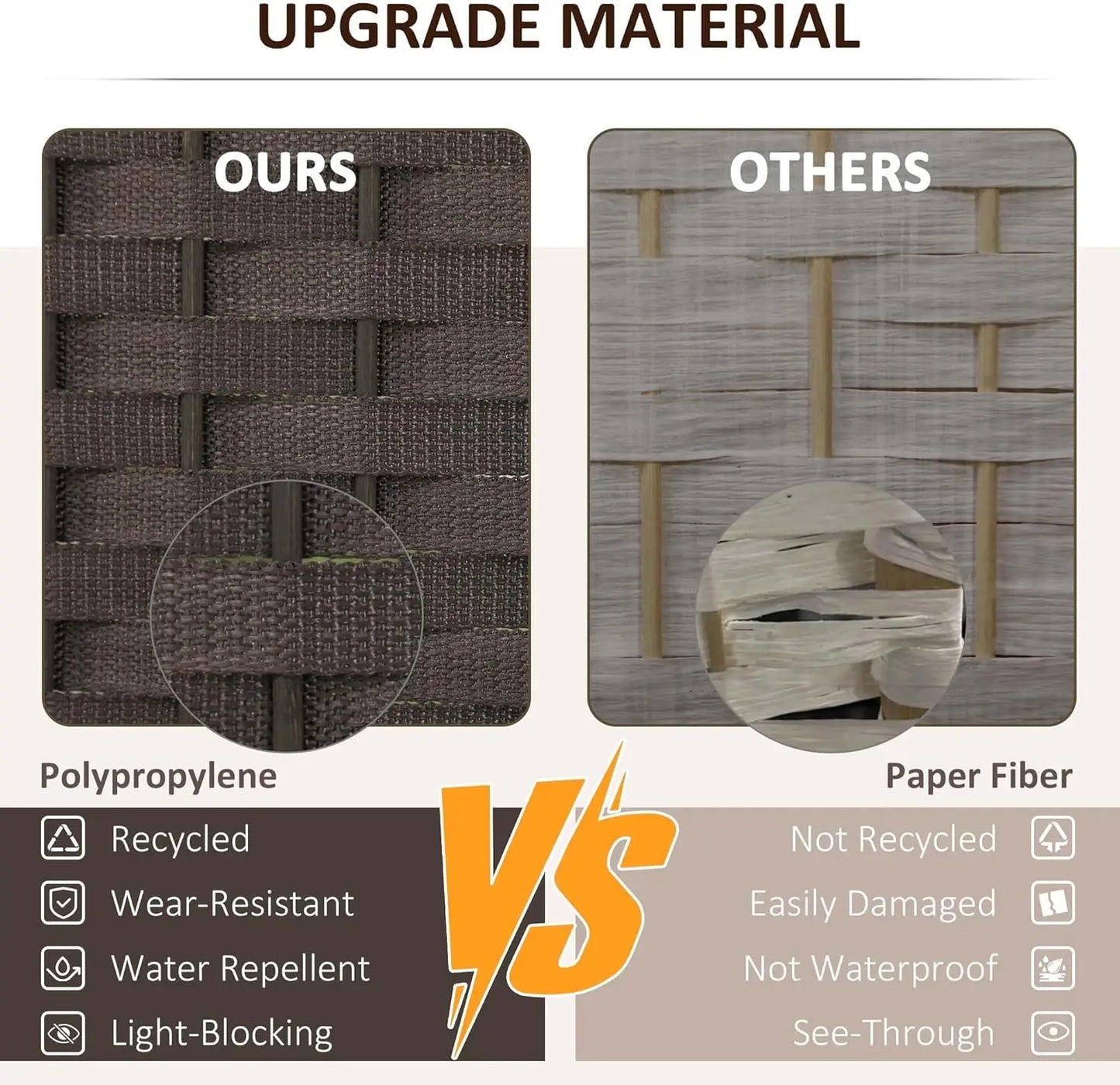 Room Divider, 8 Panel Folding Privacy Screen