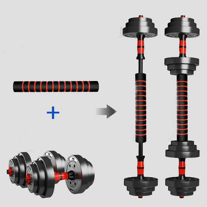 5-44 lbs Adjustable Dumbbell to Barbell Set