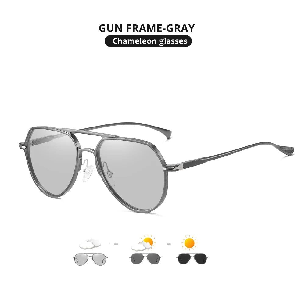 Polarized Discoloration Aviation Sunglasses Day/Night Safe VisionWellness