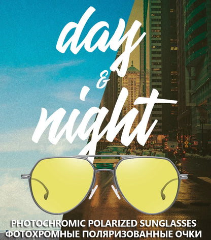 Polarized Discoloration Aviation Sunglasses Day/Night Safe VisionWellness