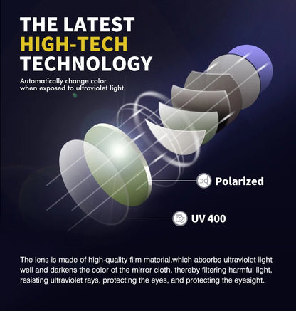 Polarized Discoloration Aviation Sunglasses Day/Night Safe VisionWellness