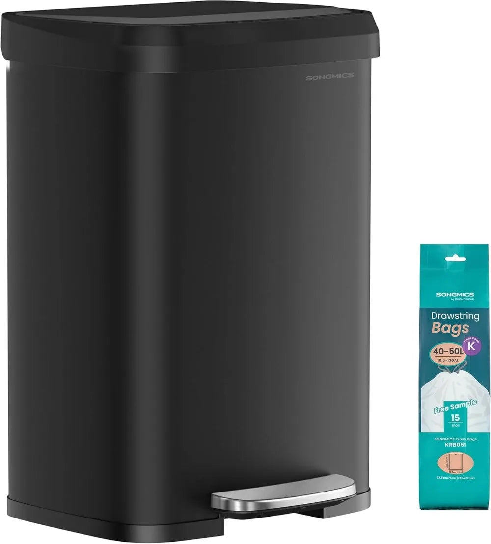 13 - Gallon Odor Control Stainless Steel Trash Can