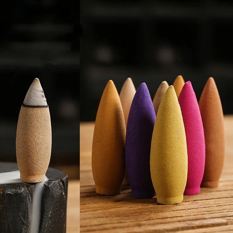 Natural Oversized Backflow Incense Cones 30 Minutes Sandalwood Lavender Scents for Home Cone Incense