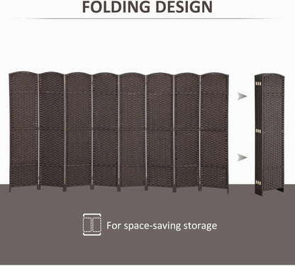 Room Divider, 8 Panel Folding Privacy Screen
