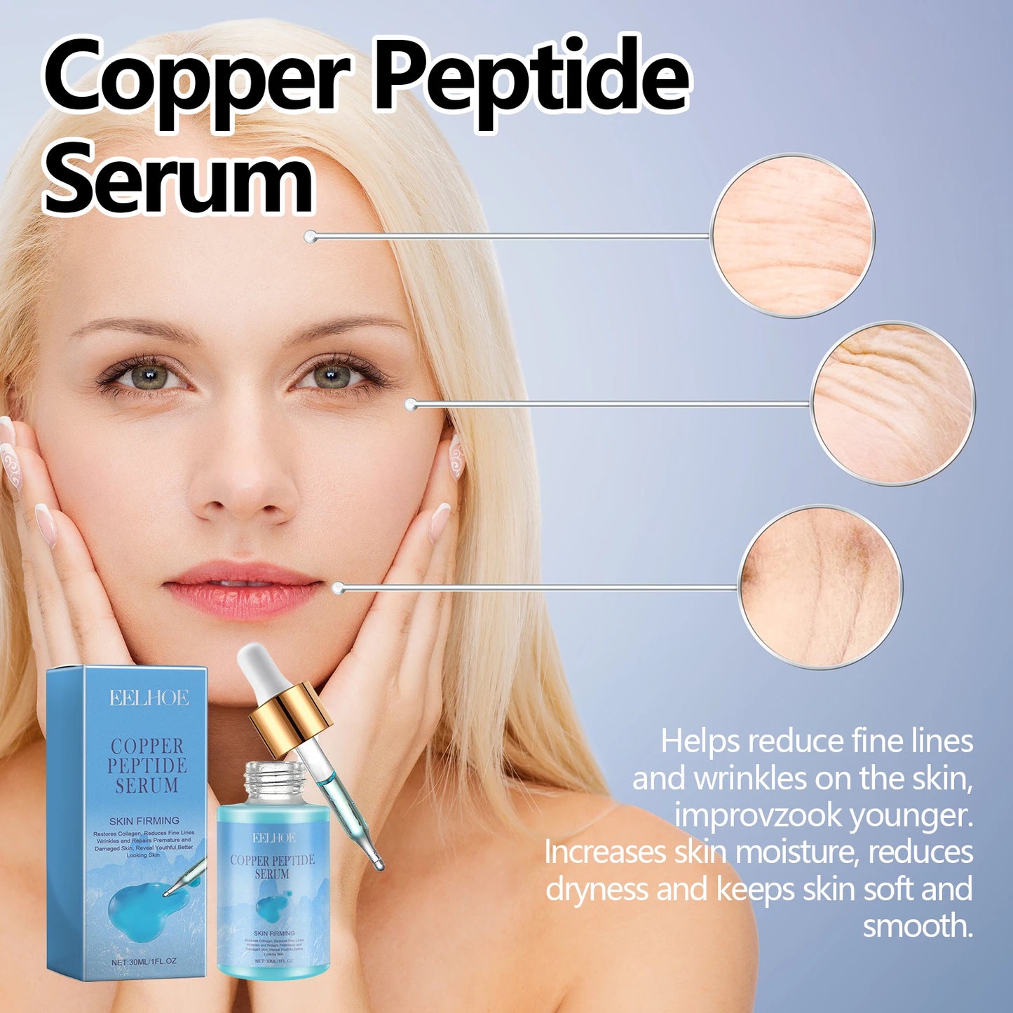 Copper Peptide Facial Serum Moisturizing Firming Oil