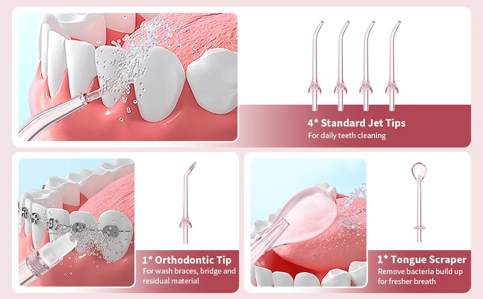 Dental Water Flossers Oral Irrigator Rechargeable Portable