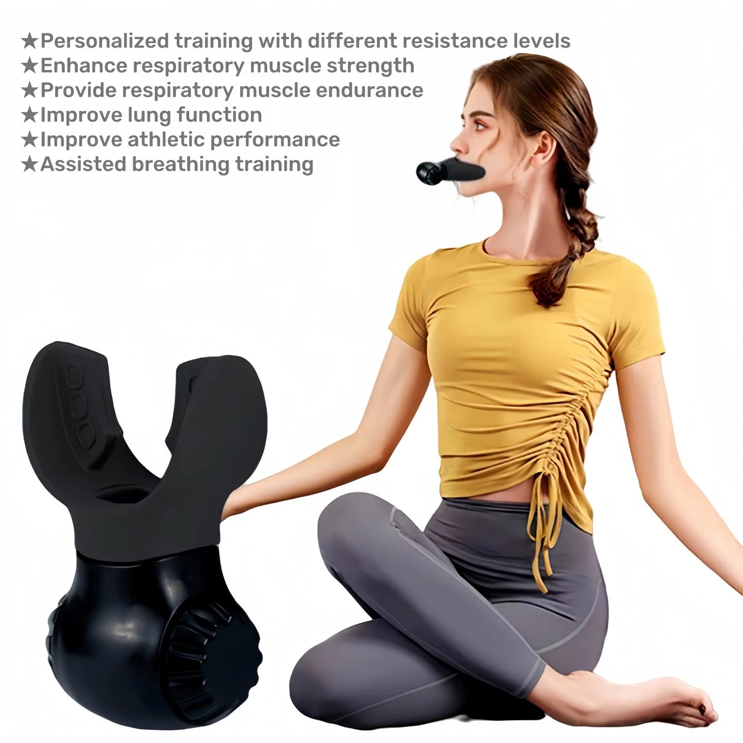 Breather's Trainer with Adjustable Inspiratory/Expiratory Vibration Fitness