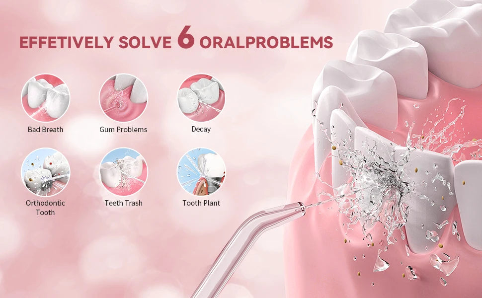 Dental Water Flossers Oral Irrigator Rechargeable Portable