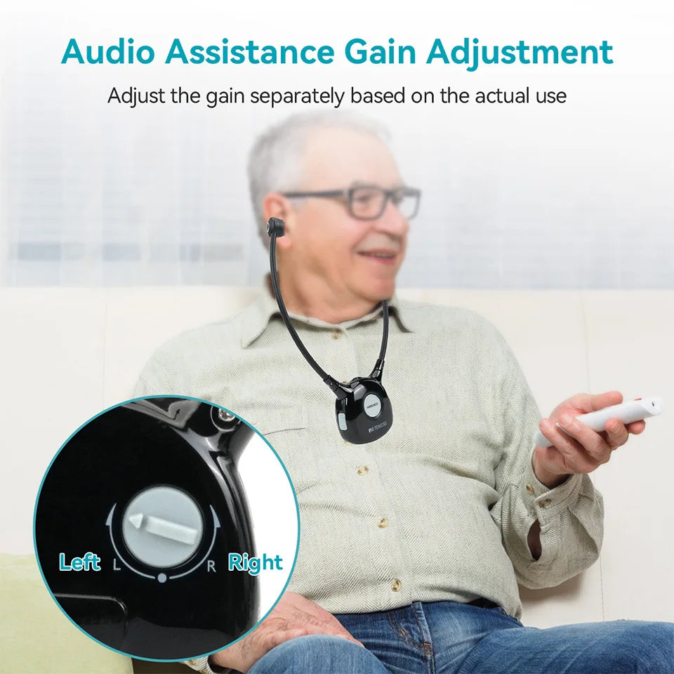 TV Hearing Aid Headphone Wireless Headset System