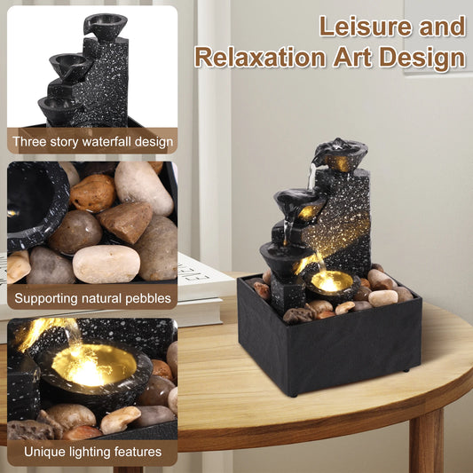 Art Waterfall Fountain Small Onament Desktop Decoration