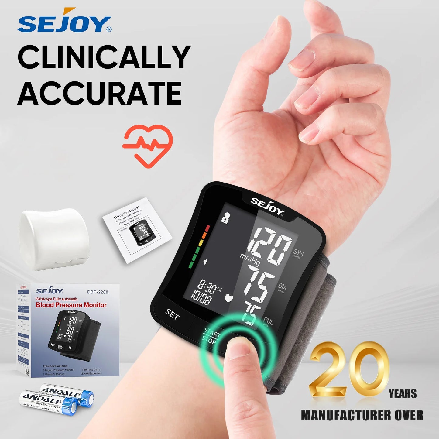 Electronic Blood Pressure Monitor Wrist Cuff