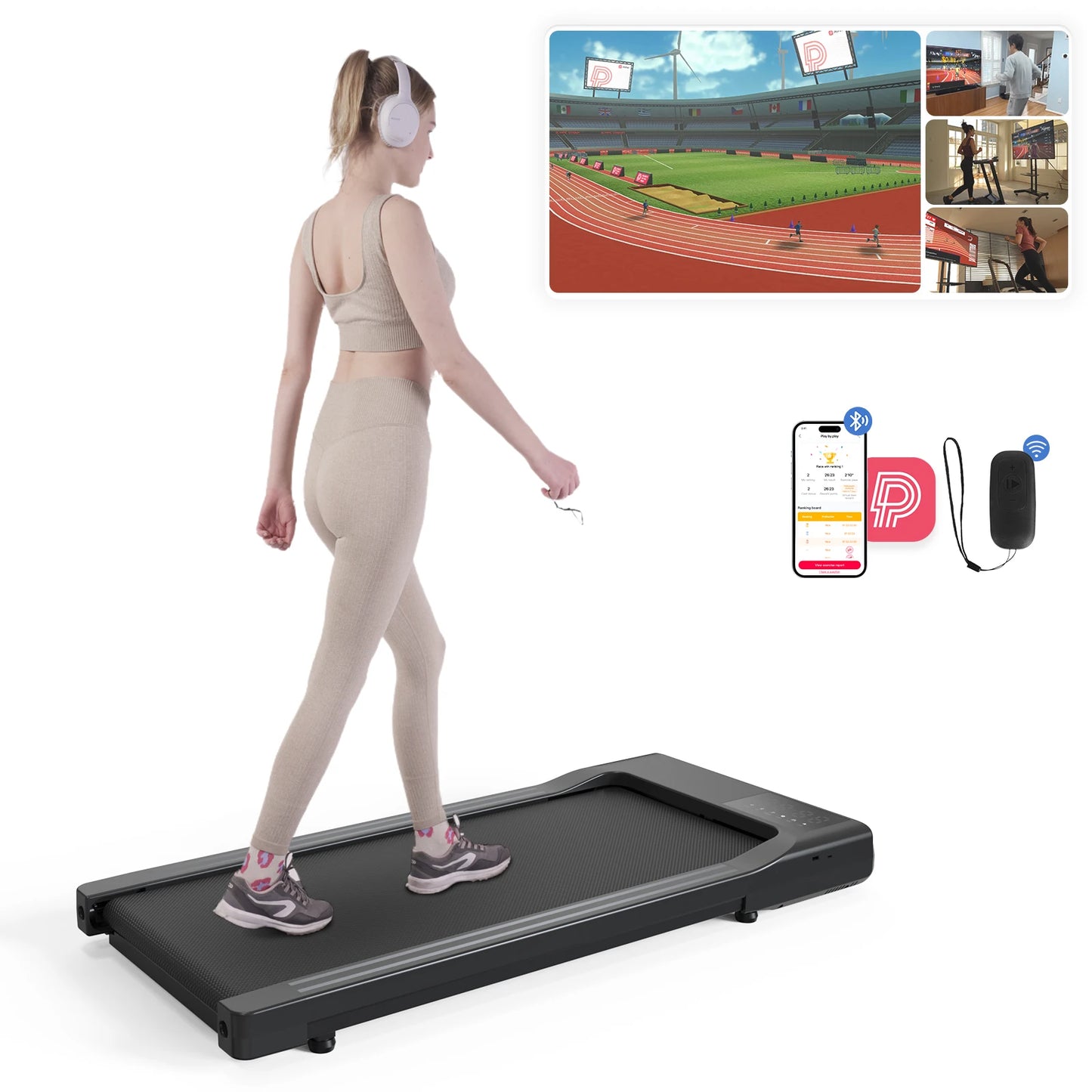 Remote Control LCD Display Adjustable Speed Treadmill