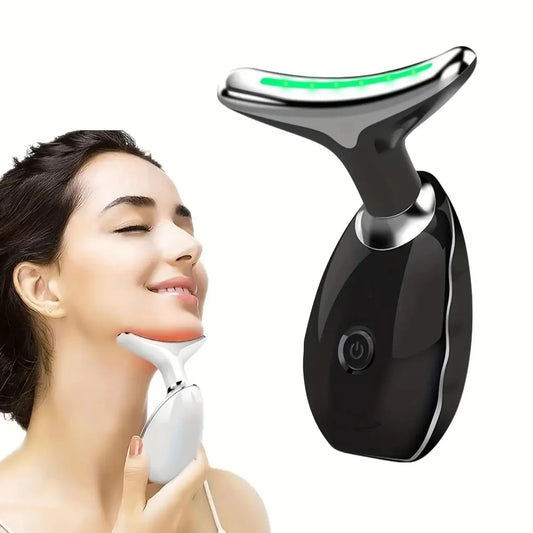 LED Light Facial Massager Skin Stimulator Heat