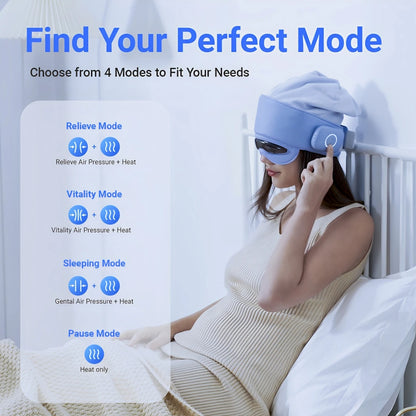 “Bluetooth Head & Eye Massager for Stress Relief”