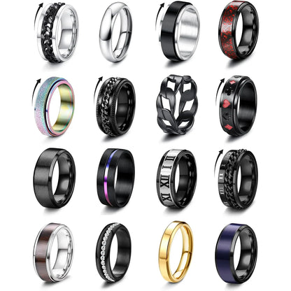 Men Women Anxiety Relief Band Spinner Rings