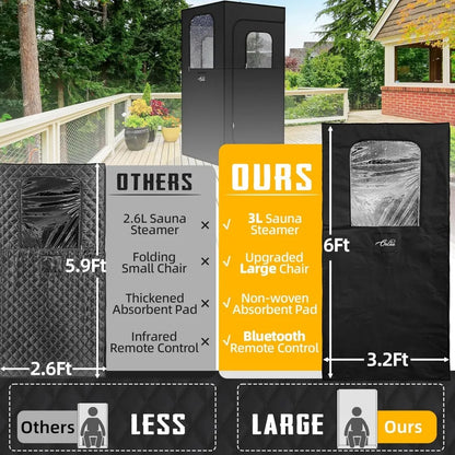 Large Portable Steam Sauna with Remote Control