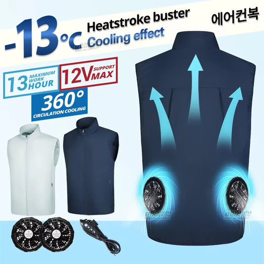 Cooling Vest Ice Fan Vest Heat Resistant
