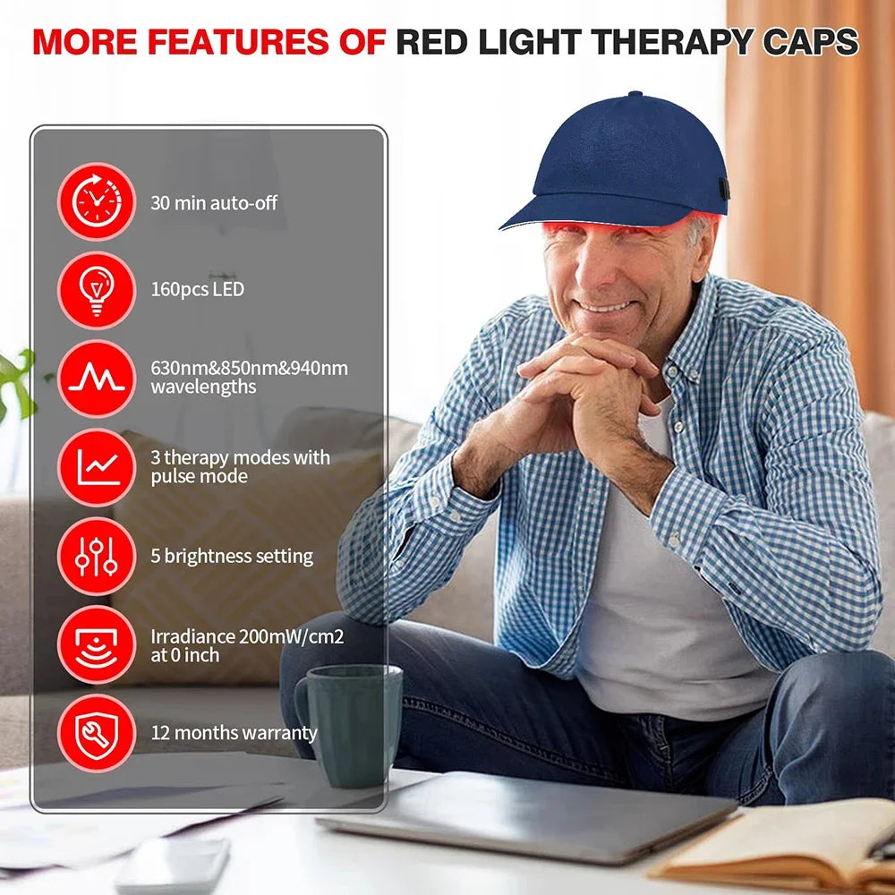Red Light Therapy Device Treatment Machine Cap