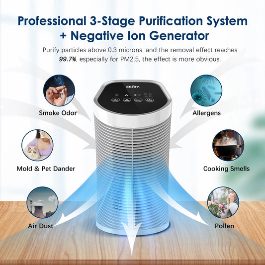 Air Purifier HEPA Filter Indoors 99.9% Removal