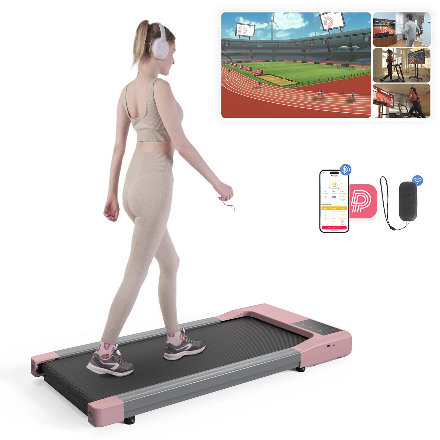 Remote Control LCD Display Adjustable Speed Treadmill