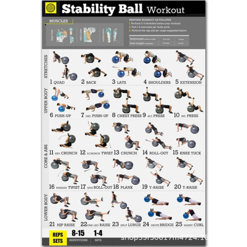 Full Body Home Gym Workout Poster Set