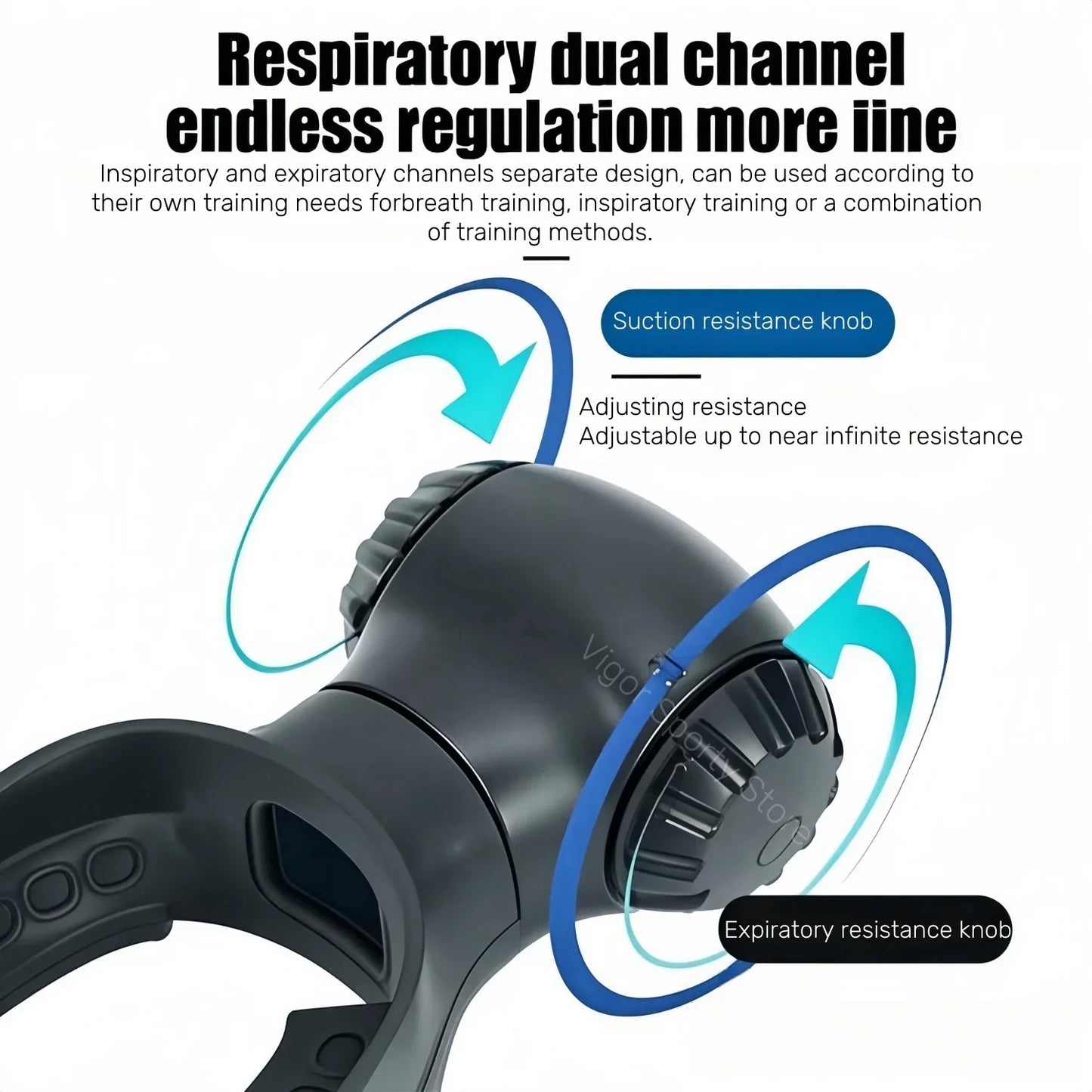 Breather's Trainer with Adjustable Inspiratory/Expiratory Vibration Fitness