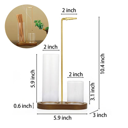 2 in 1 Incense Burner Incense Burne - Glass Ash Catcher