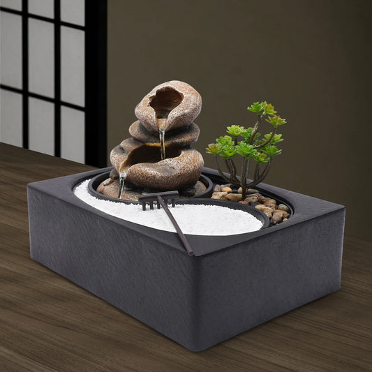 Tabletop Rock Water Fountain W/ LED Lights