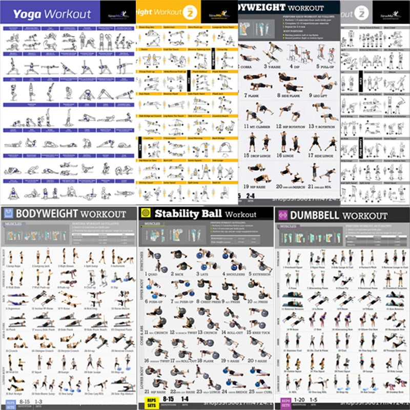 Full Body Home Gym Workout Poster Set