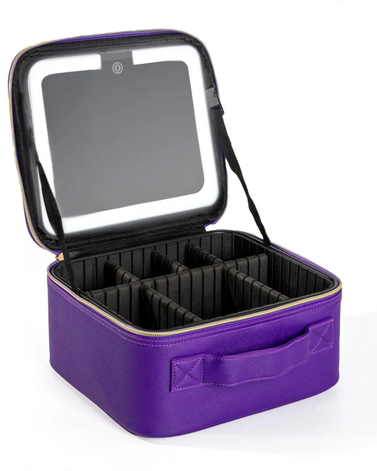 Portable Cosmetic Bag with Mirror and Lamp / Waterproof